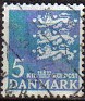 Denmark 1944 Coat Of Arms 5 KR Blue Scott 299. Dinamarca 299. Uploaded by susofe